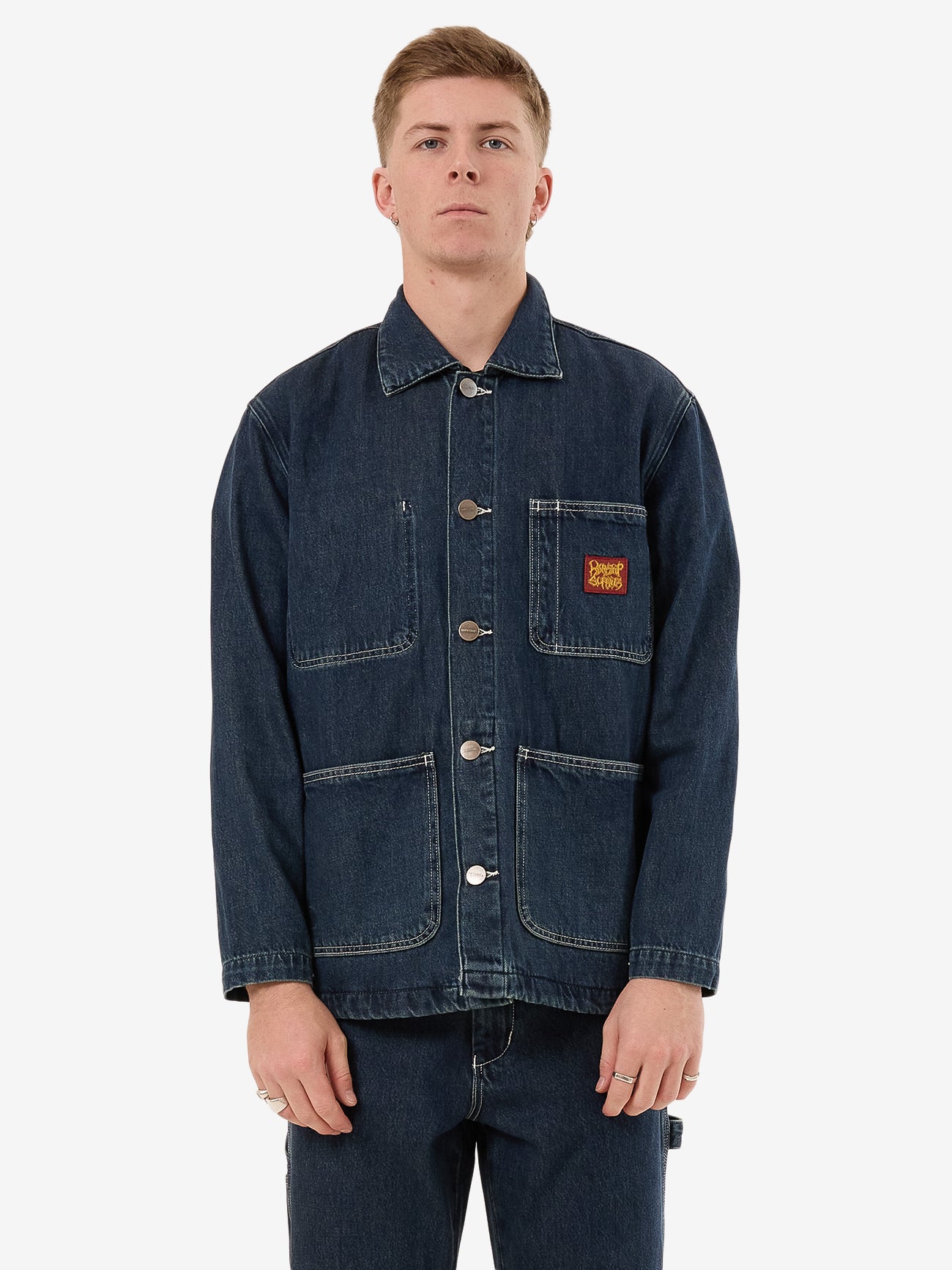 Denim Chore Jacket  - Dirty Midnight Blue XS