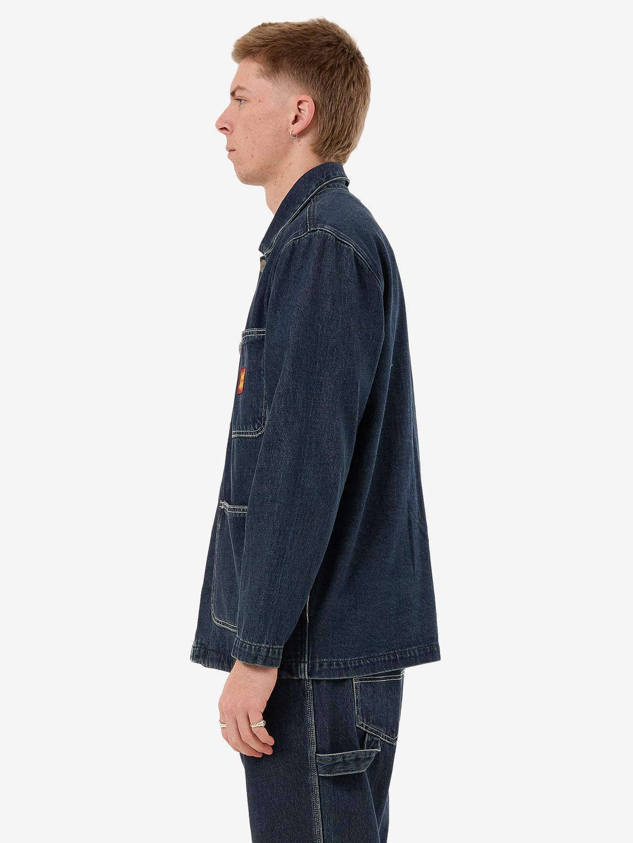 Denim Chore Jacket  - Dirty Midnight Blue XS