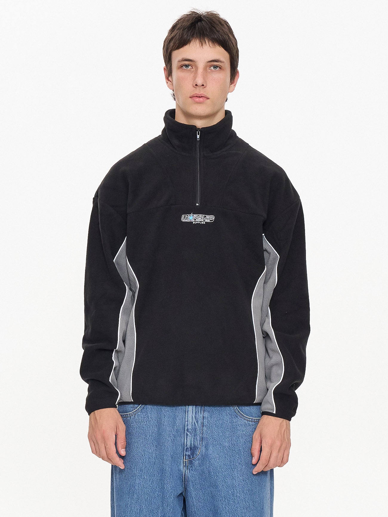 Delirium Quarter Zip Polar Fleece - Steel Grey