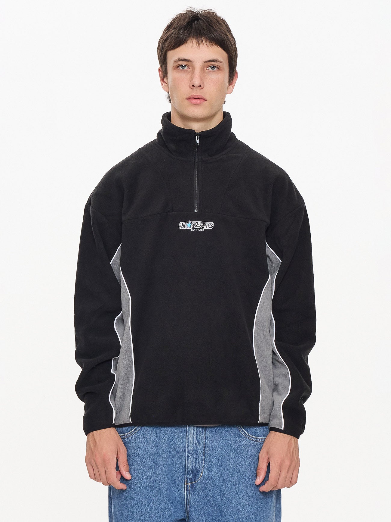 Delirium Quarter Zip Polar Fleece - Steel Grey
