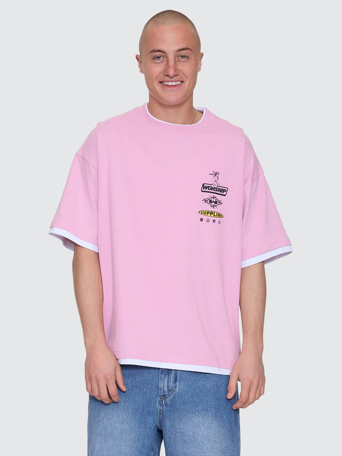 Is This It Box Fit Cropped Layer Tee - Lilac Chiffon XS