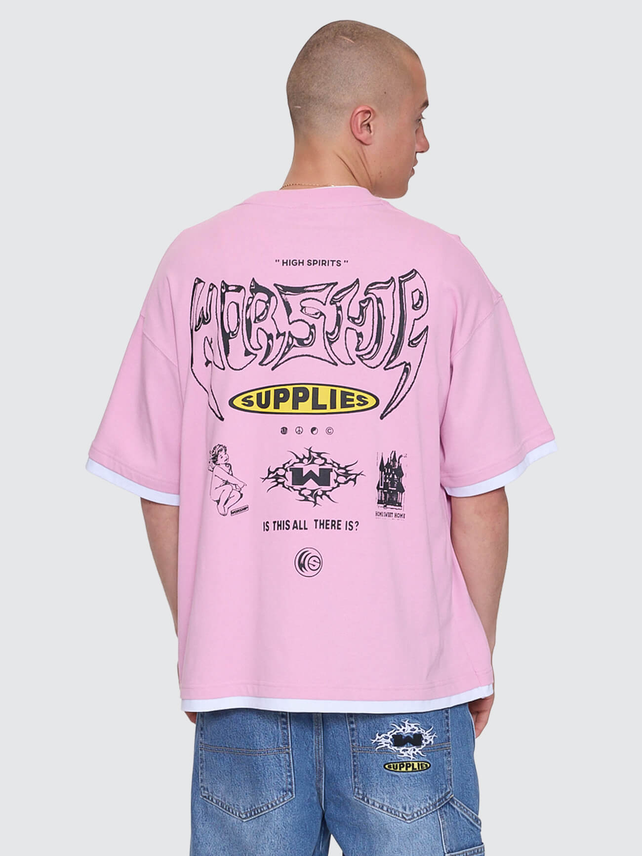 Is This It Box Fit Cropped Layer Tee - Lilac Chiffon XS