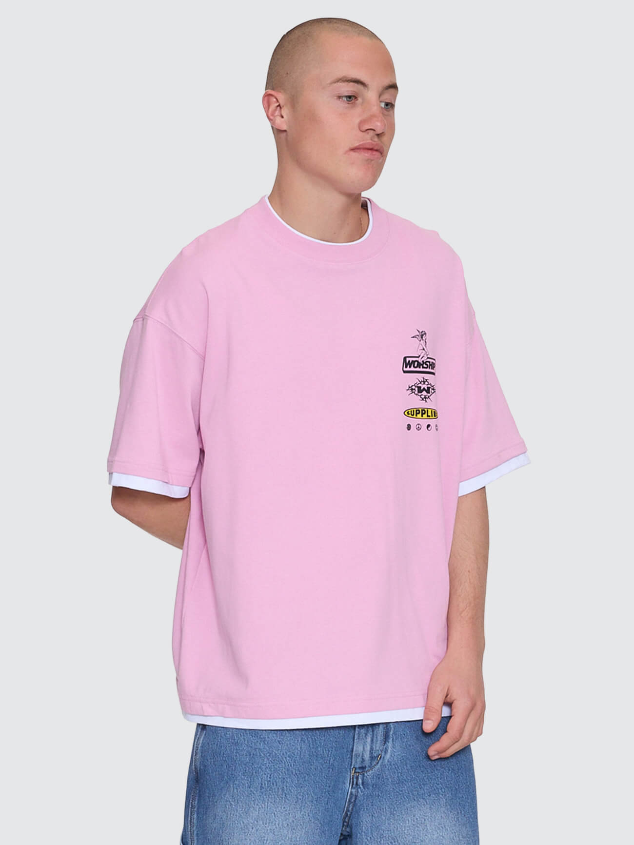 Is This It Box Fit Cropped Layer Tee - Lilac Chiffon XS