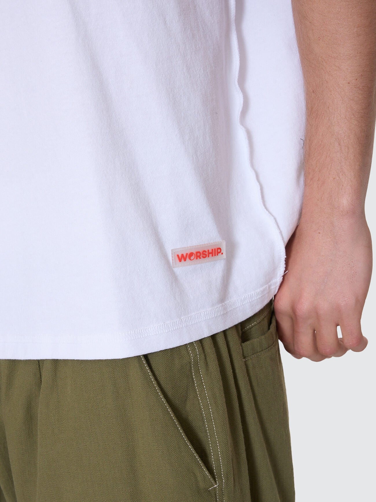 Reverse Box Fit Cropped Overdye Tee - White XS