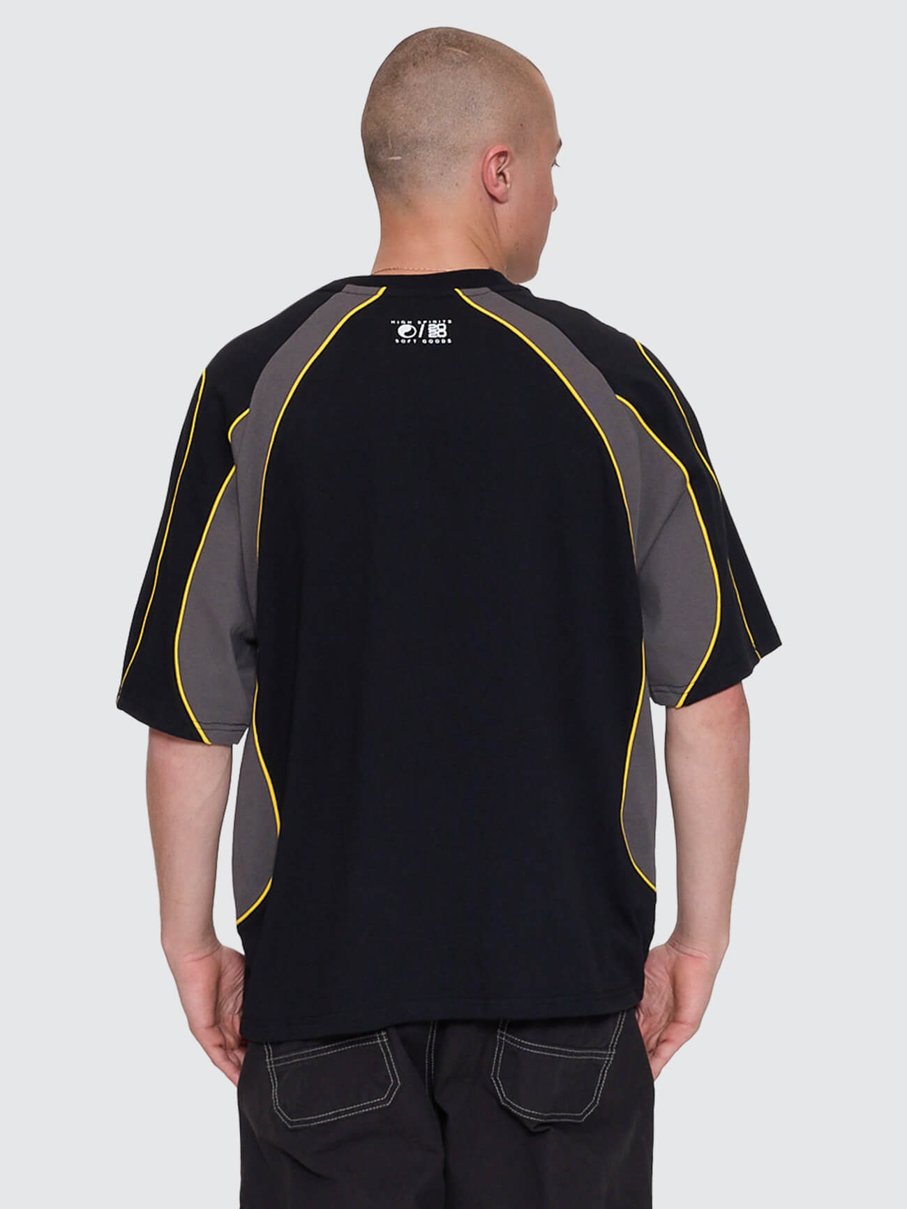 Laser Oversize Raglan Panel Tee - Black XS