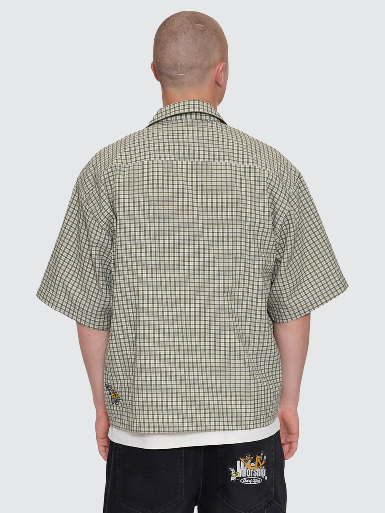 On Leave Box Fit Cropped Short Sleeve Shirt - Cali Green XS