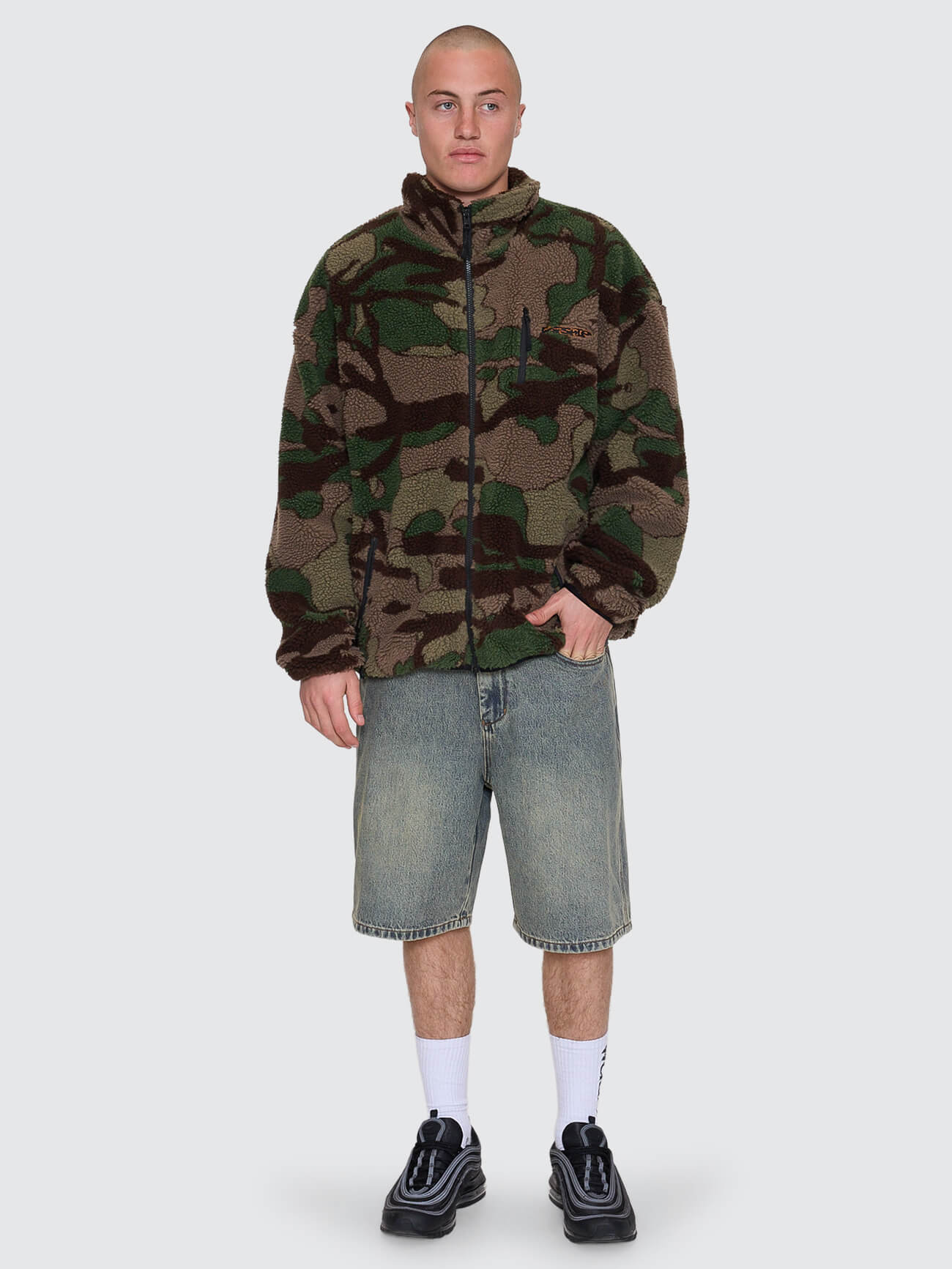 Plain Sight Sherpa Jacket - Camo Green XS