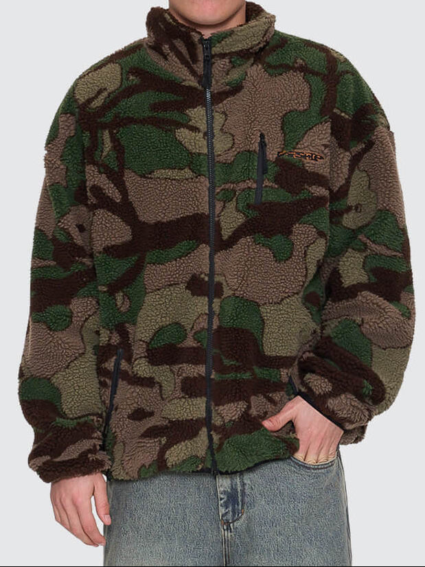 Plain Sight Sherpa Jacket - Camo Green XS
