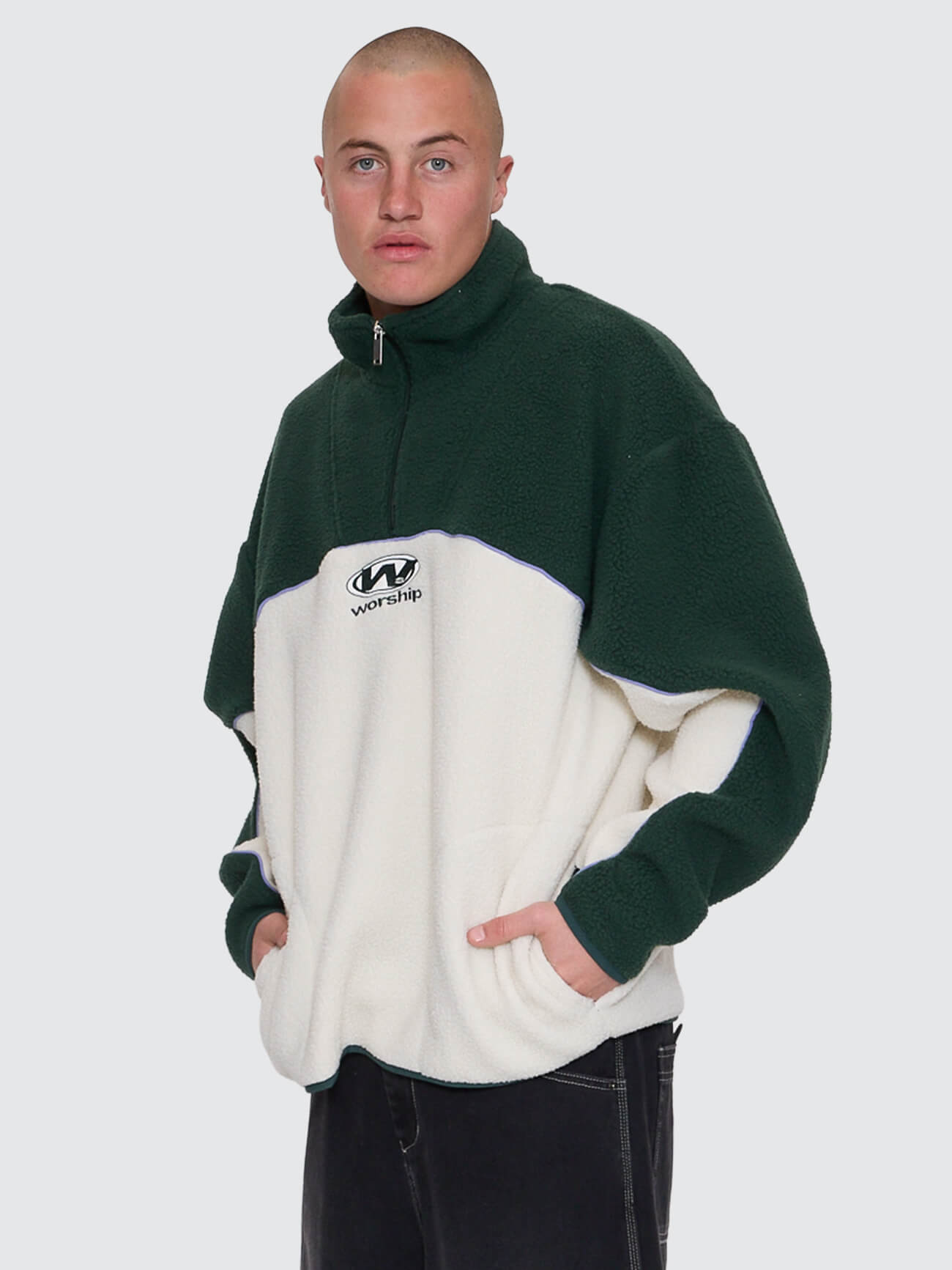 Sonic Quarter Zip Sherpa Fleece - Zine XS