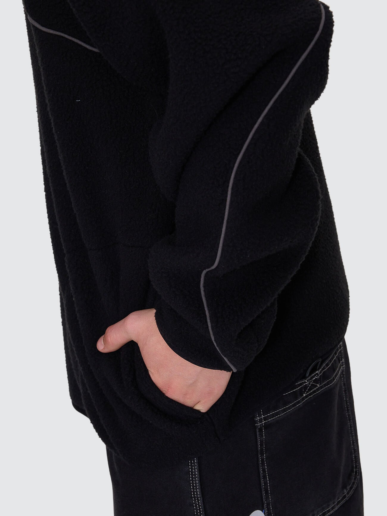 Sonic Quarter Zip Sherpa Fleece - Black XS