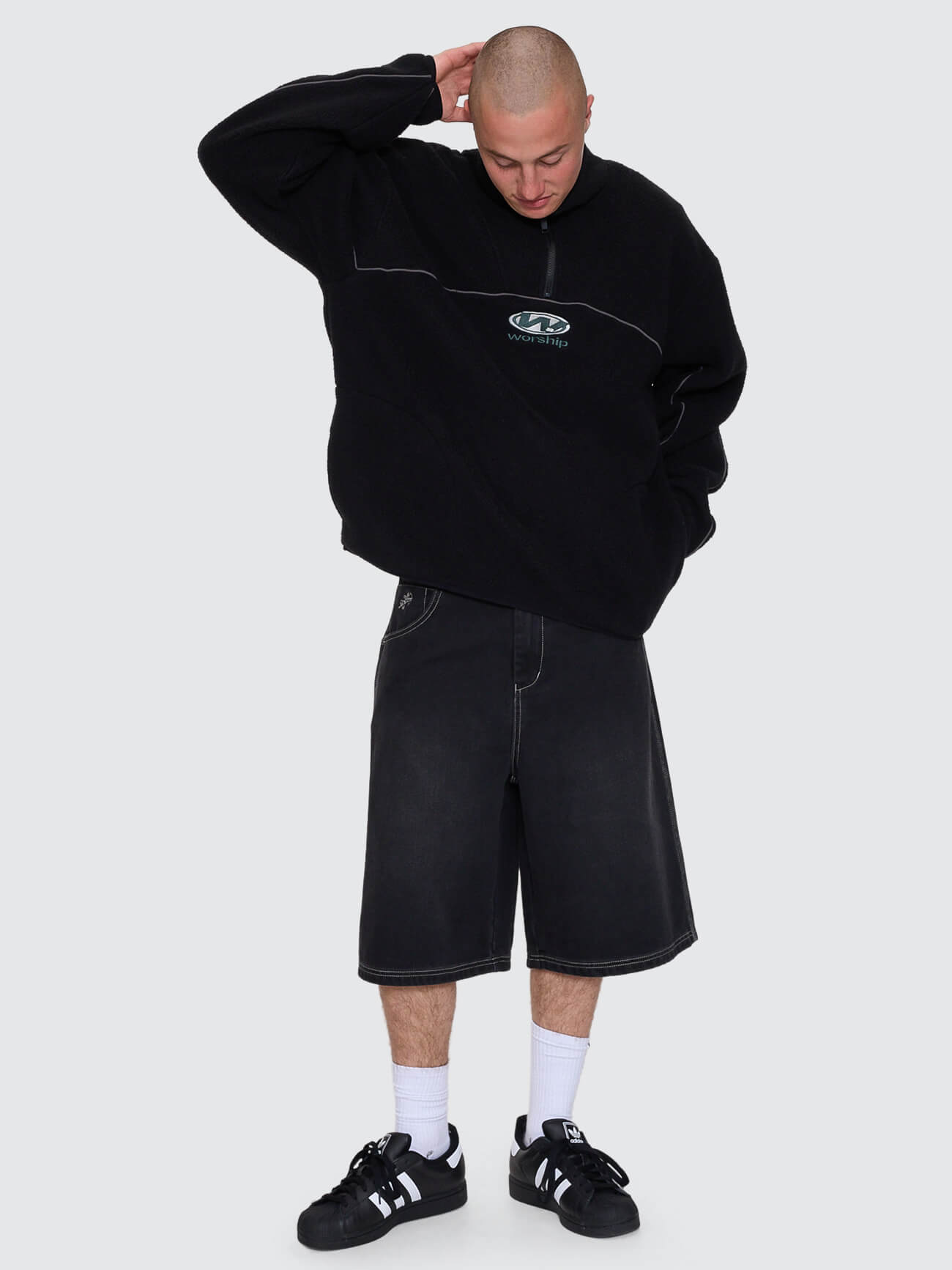 Sonic Quarter Zip Sherpa Fleece - Black XS