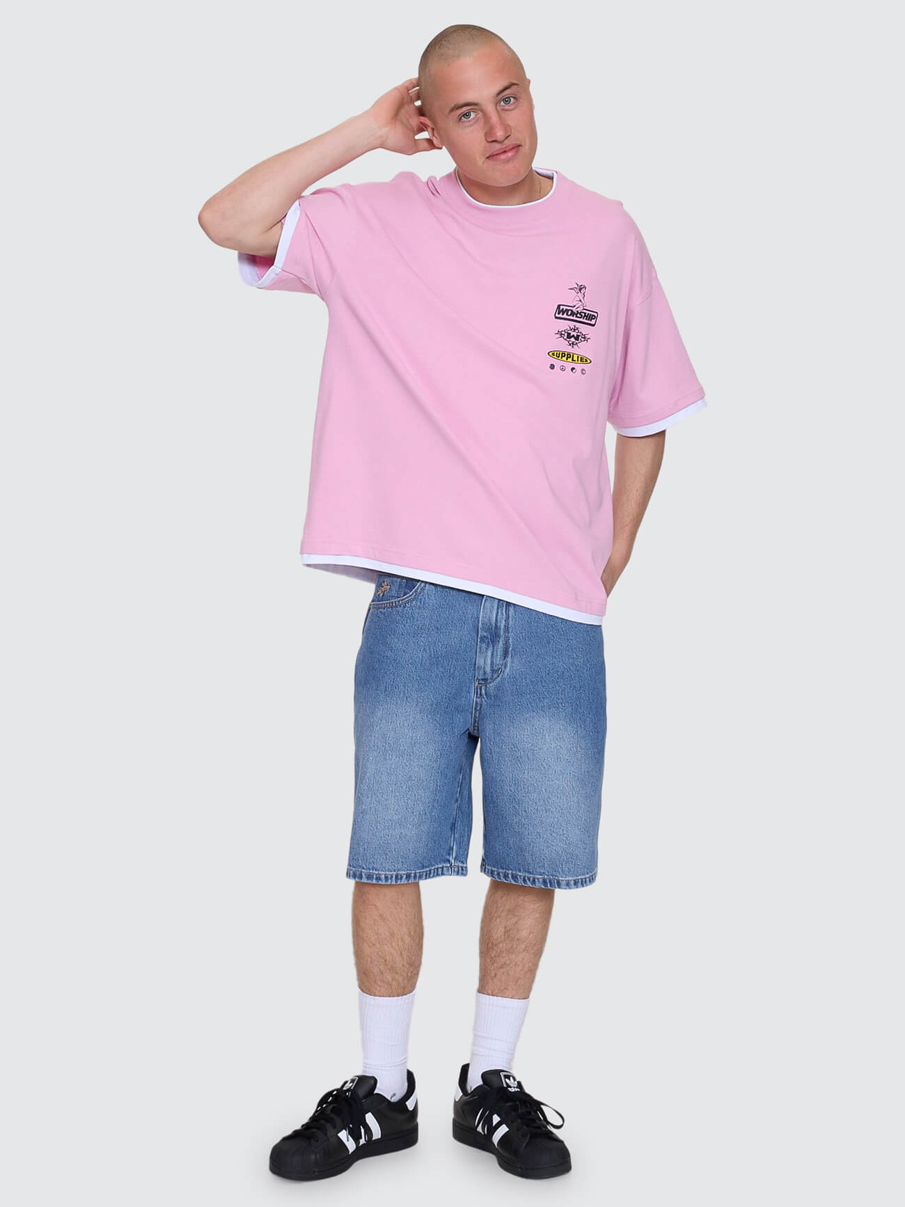 Is This It Carpenter Jean Short - Faded Sky High 26