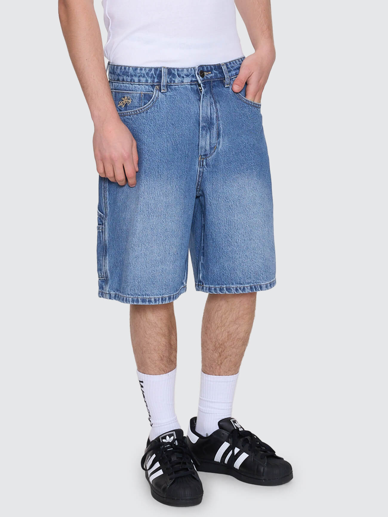 Is This It Carpenter Jean Short - Faded Sky High 26