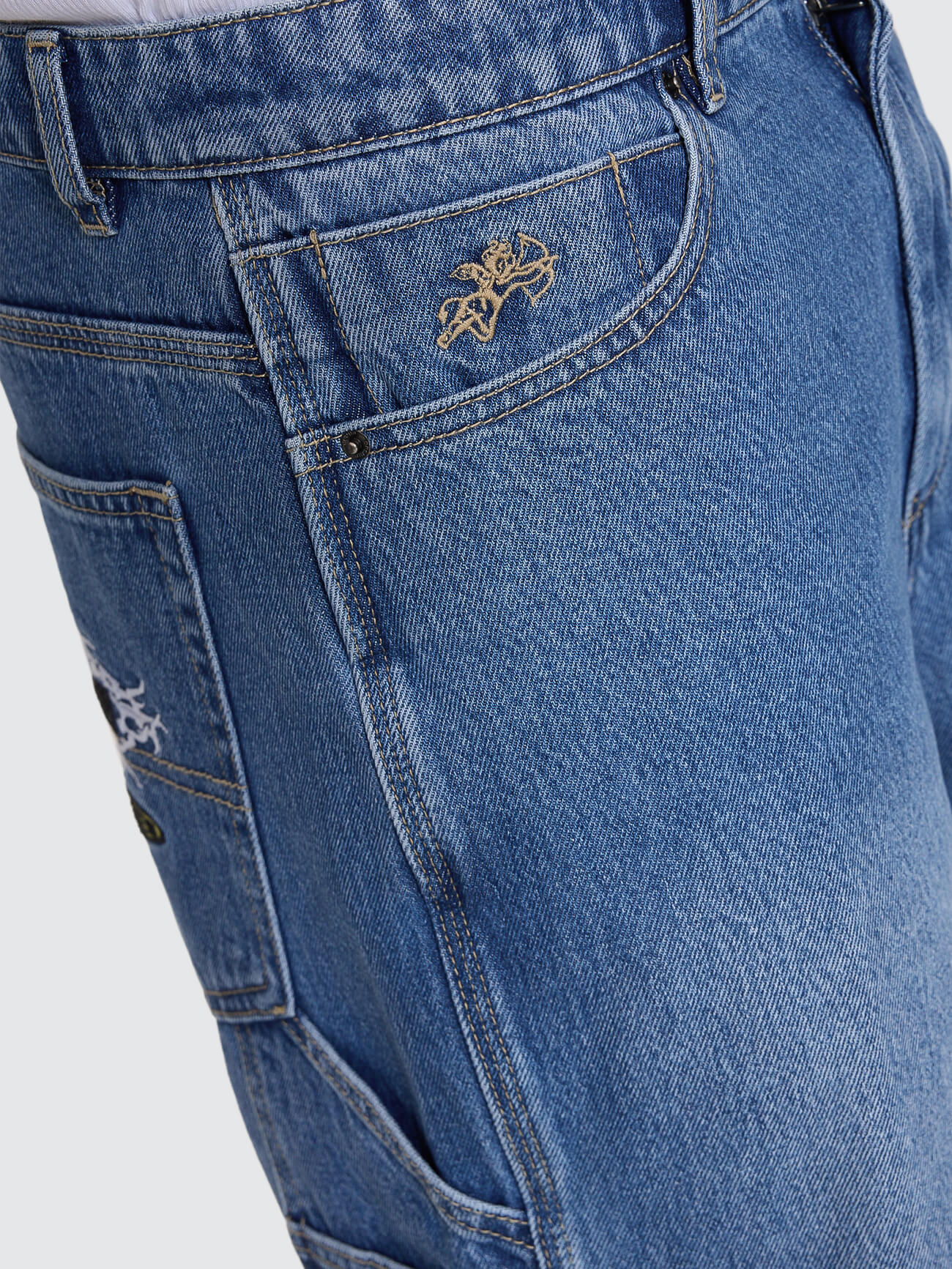 Is This It Carpenter Jean Short - Faded Sky High 26