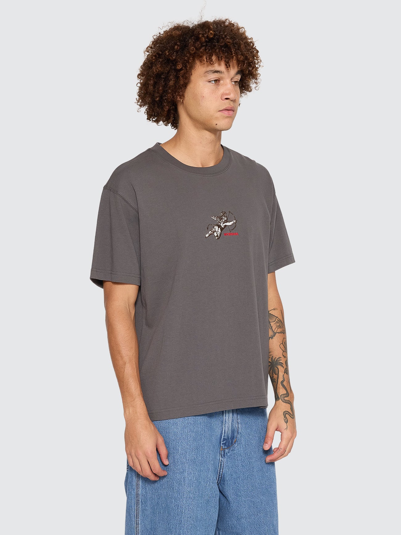 Cherub Heavyweight Embro Tee - Worn Black XS