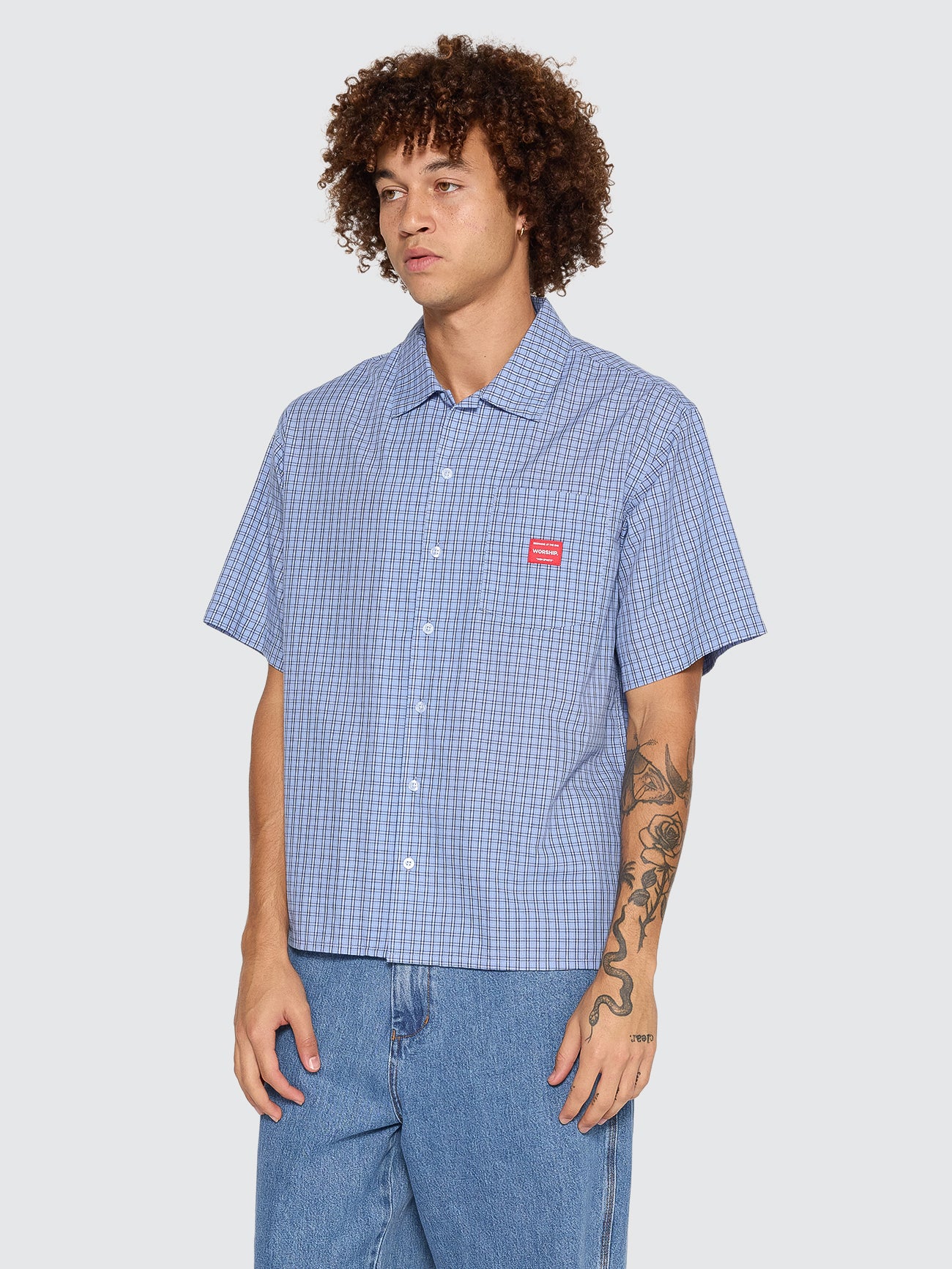 Work Short Sleeve Shirt - Blue XS