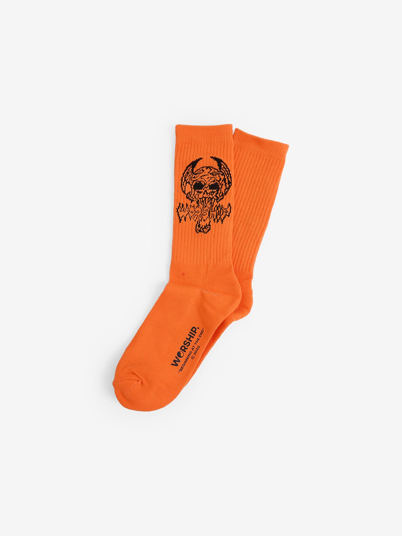 Death Eater Socks  3 Pack - White - Black- Orange One Size