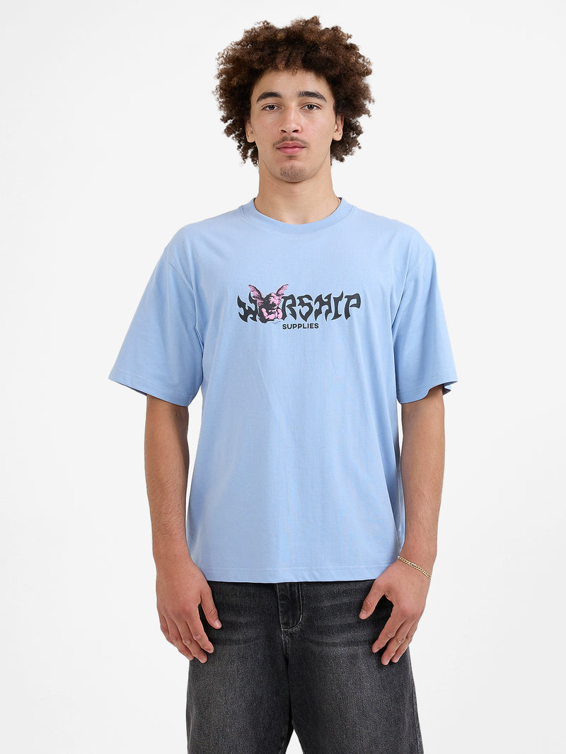 Horns Tee - Cerulean XS