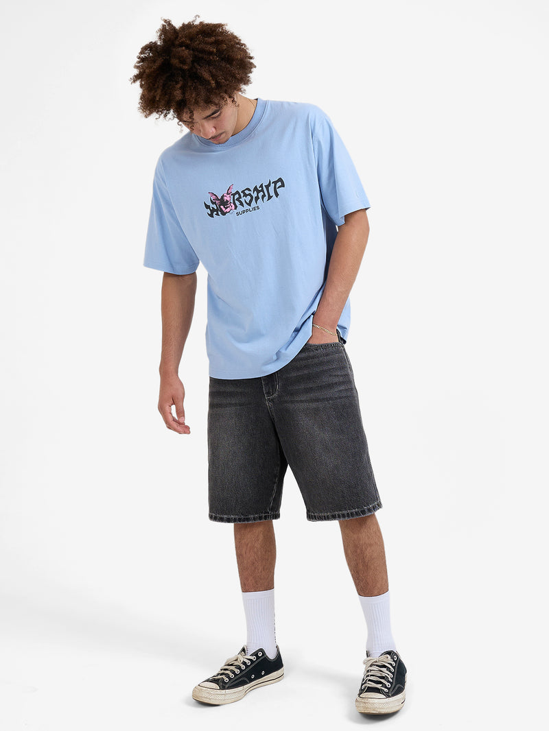 Horns Tee - Cerulean XS