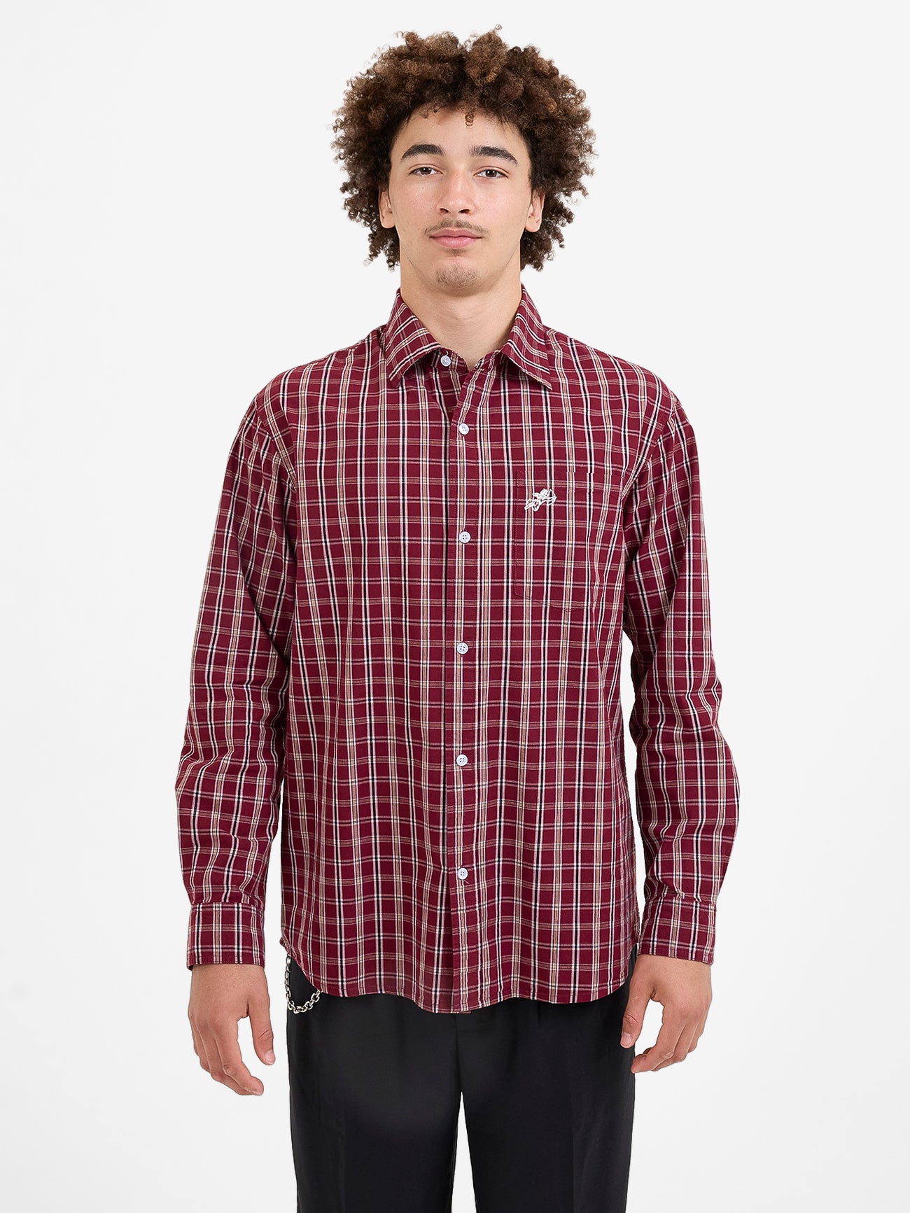 Cherub Pocket Long Sleeve Shirt - Wine XS