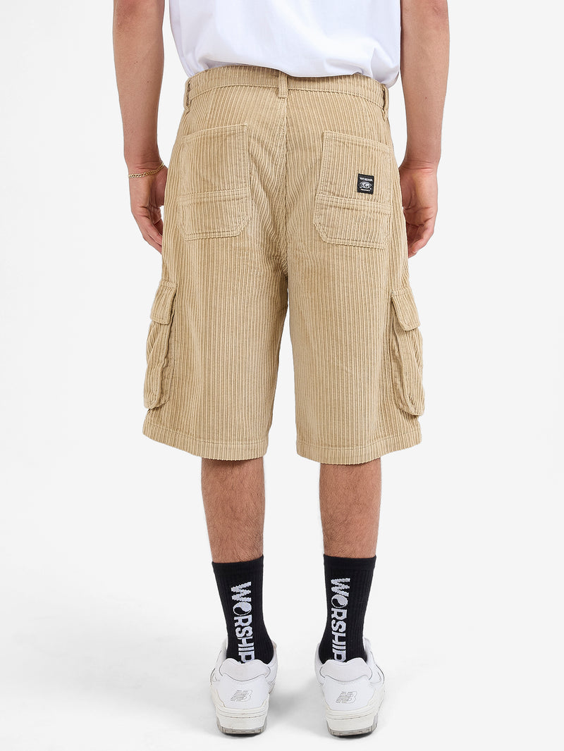 Podium Cord Cargo Short - Faded Khaki 26