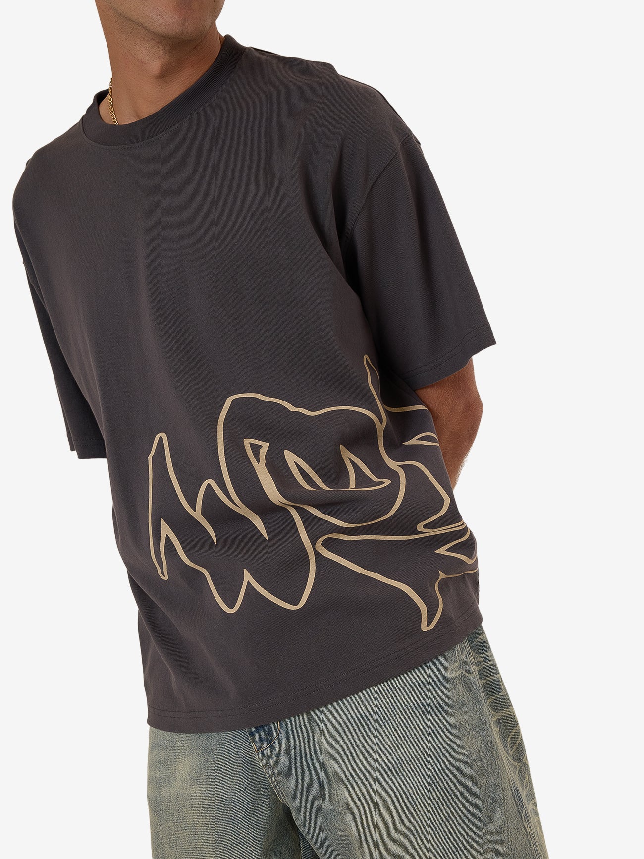 Sprays Oversized Tee - Worn Black XS