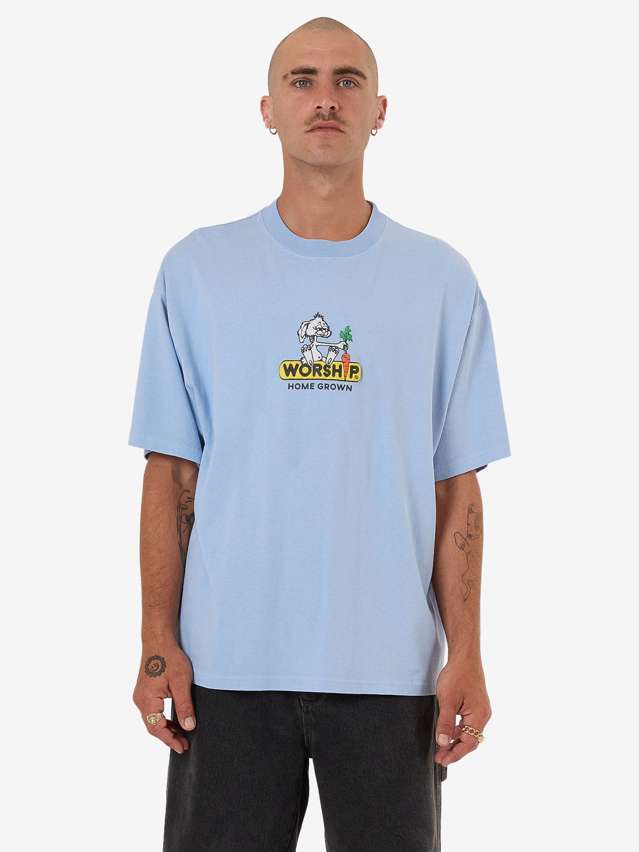 Home Grown Oversized Tee - Bell Air Blue XS