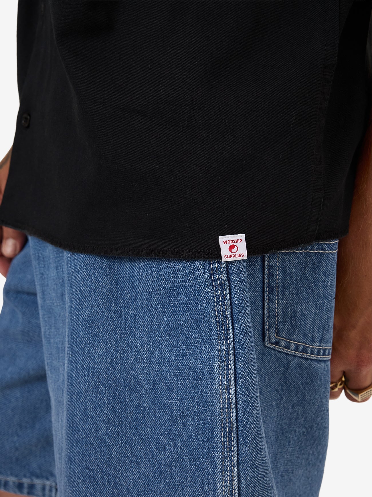 Cherub Short Sleeve Work Shirt - Black