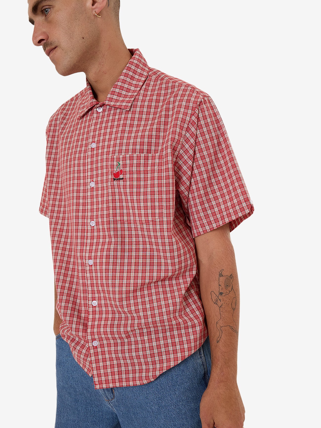 Glazed And Confused Short Sleeve Shirt - Cherry Red XS