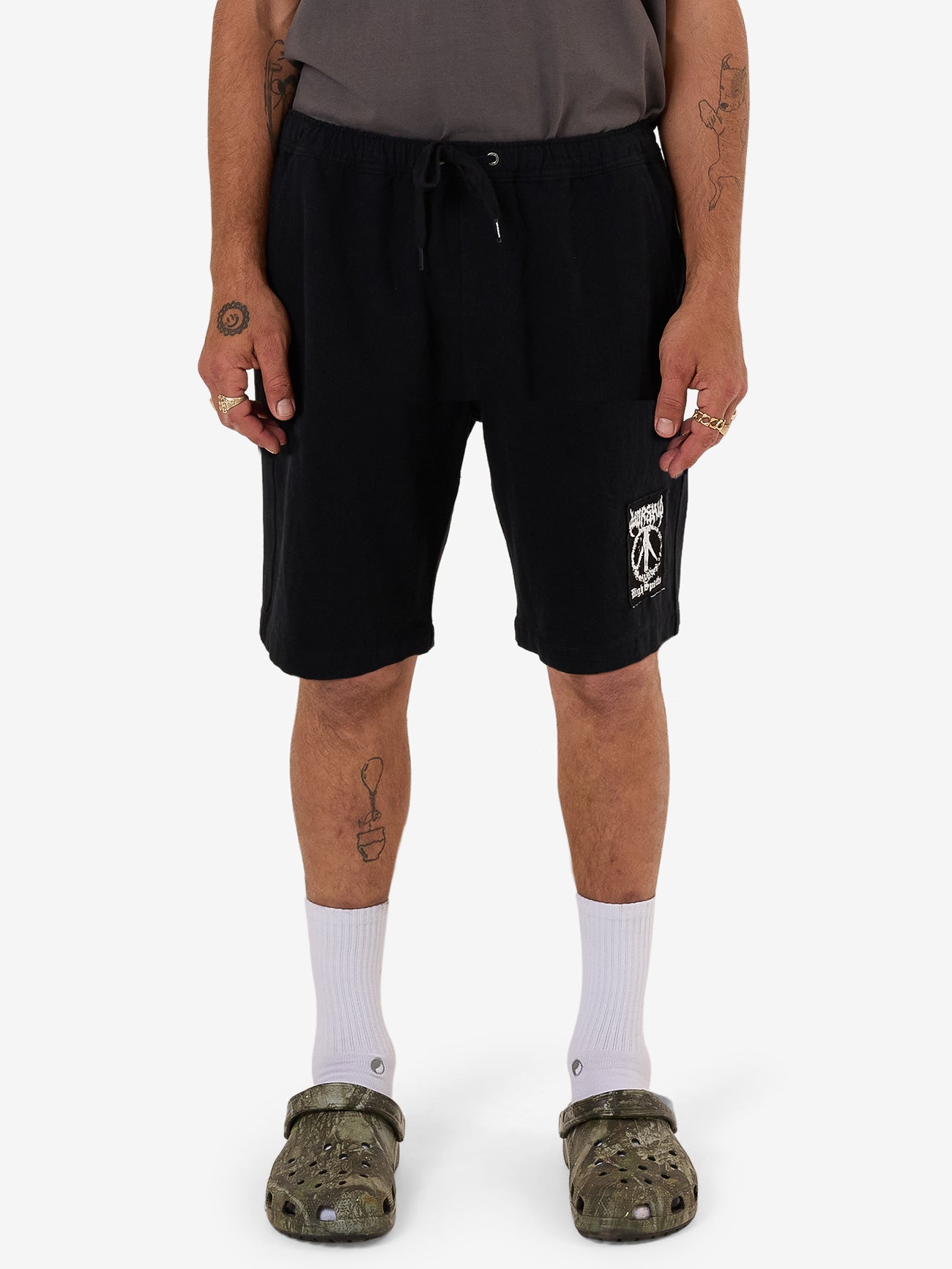Inherit Baggy Cotton Linen Short - Black