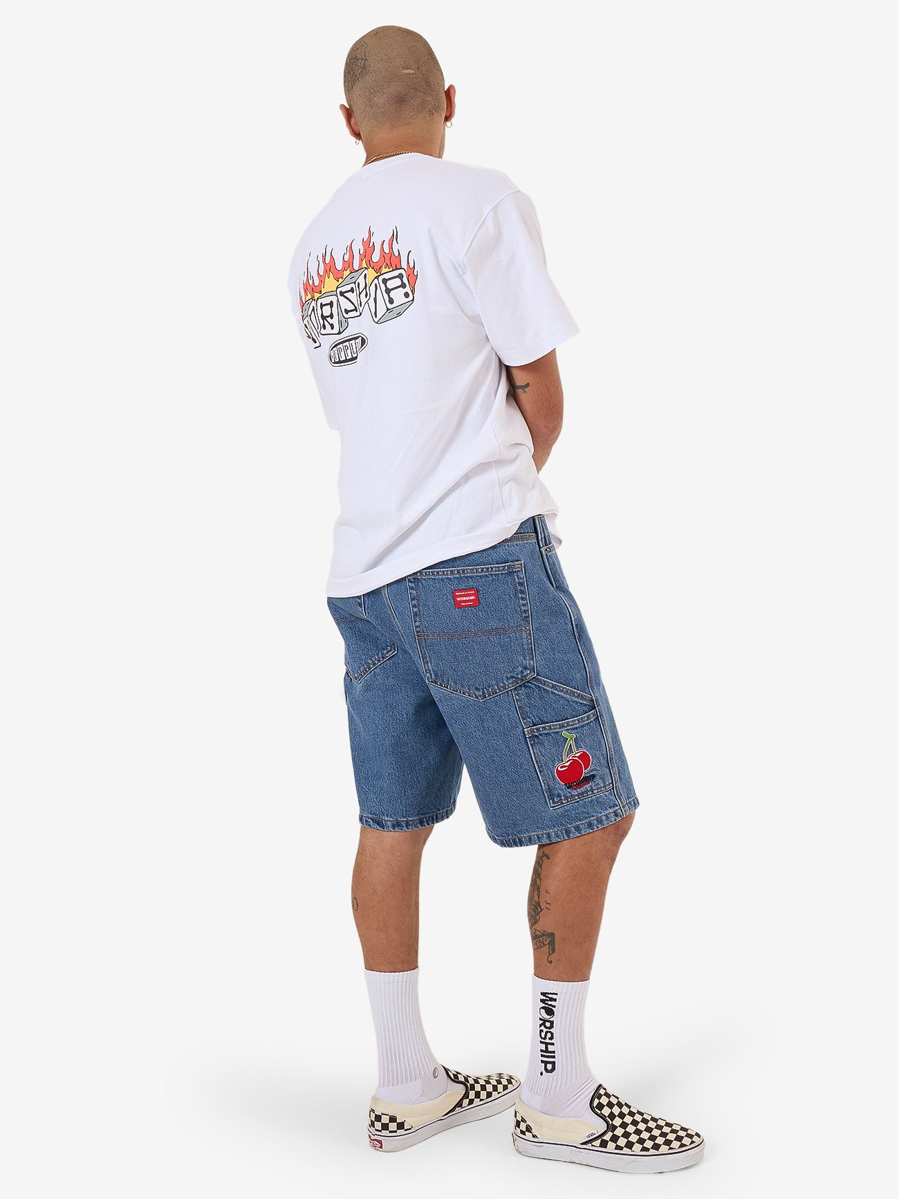 Glazed And Confused Carpenter Jean Short - Sky High Blue