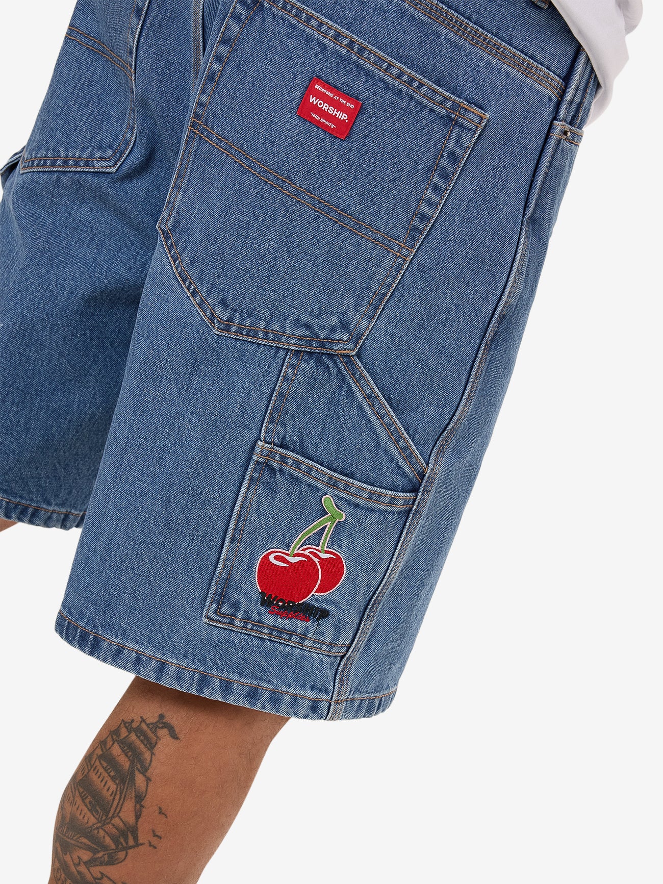 Glazed And Confused Carpenter Jean Short - Sky High Blue