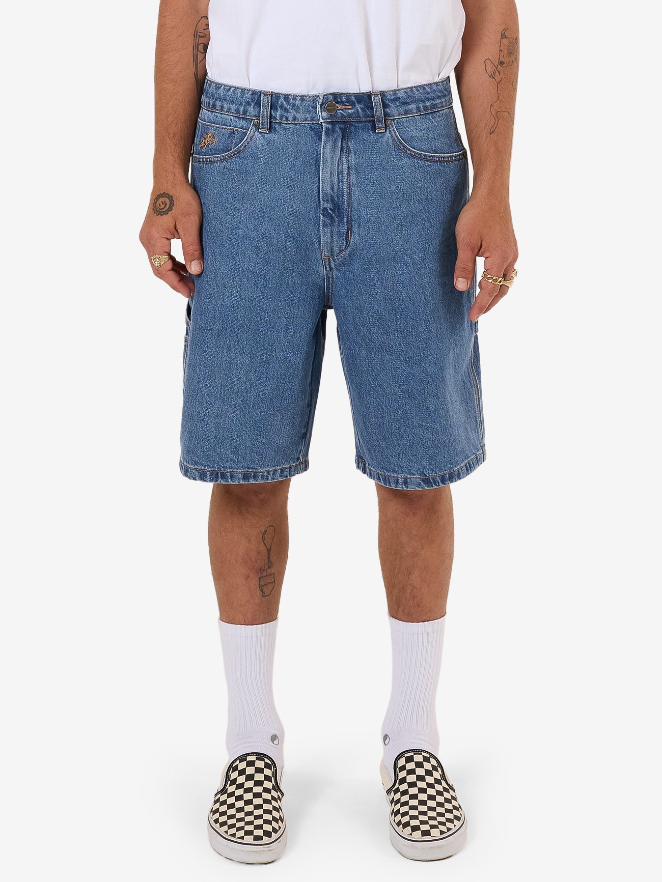 Glazed And Confused Carpenter Jean Short - Sky High Blue