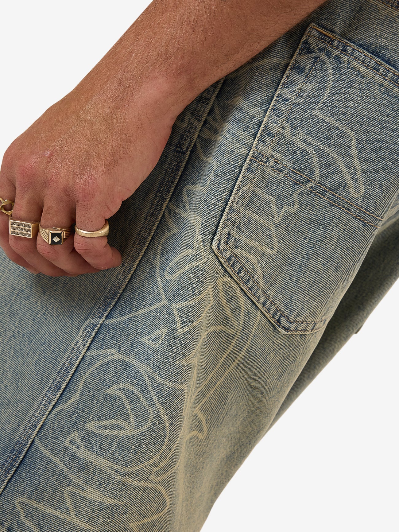 Throws Big Dawg Jean Short - Garage Grime Blue 26