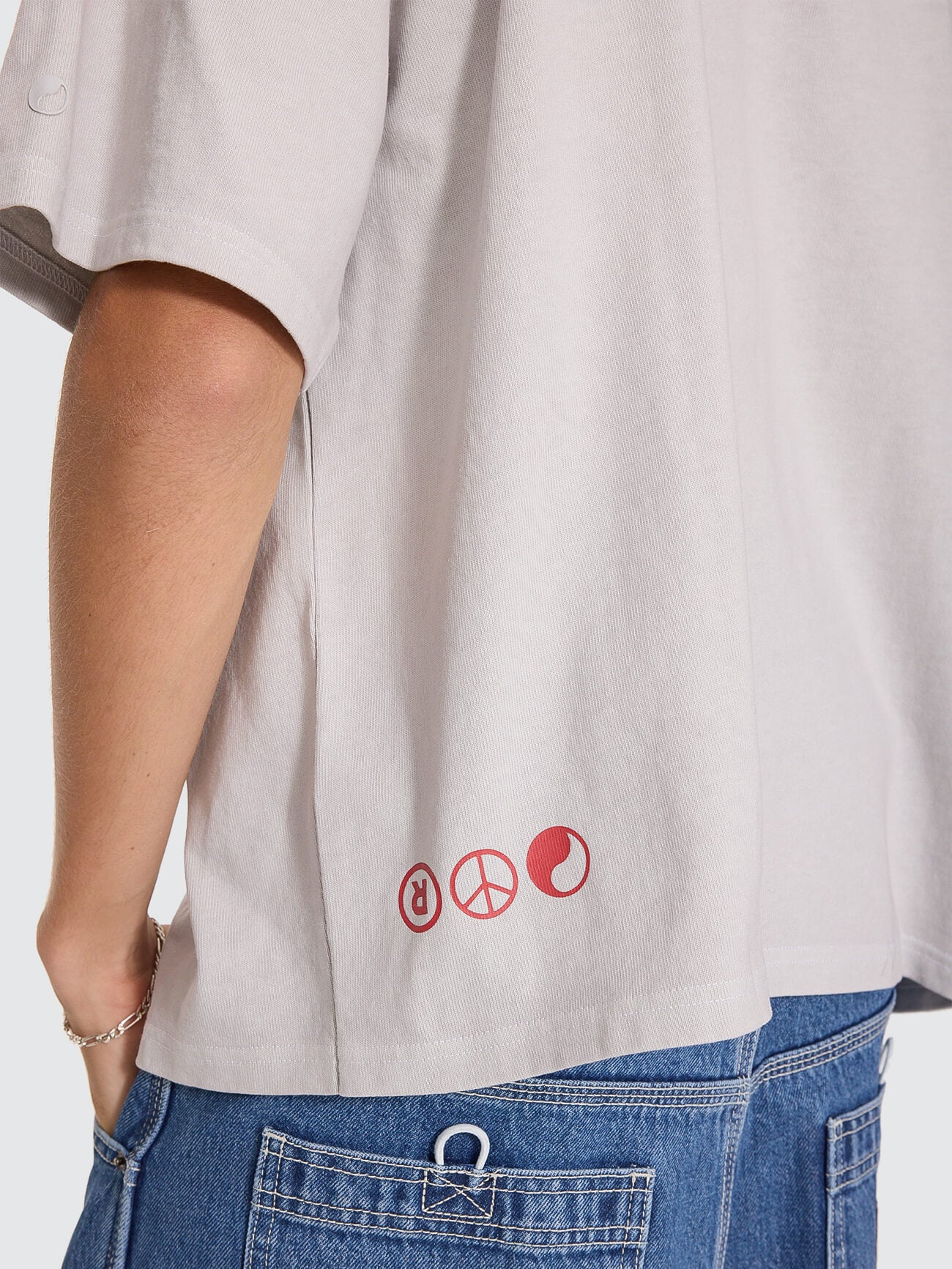 Data Point Box Crop Tee - Vapour Grey XS
