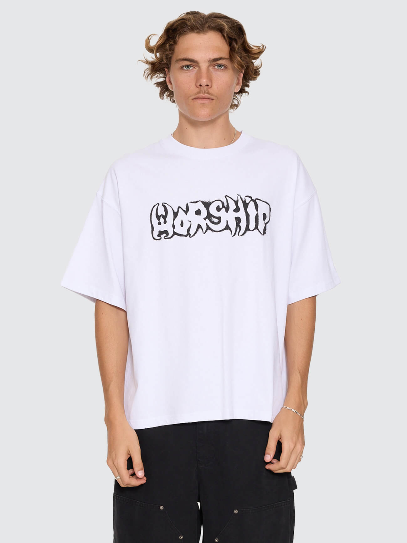 Fadeaway Box Crop Overdye Tee - White XS
