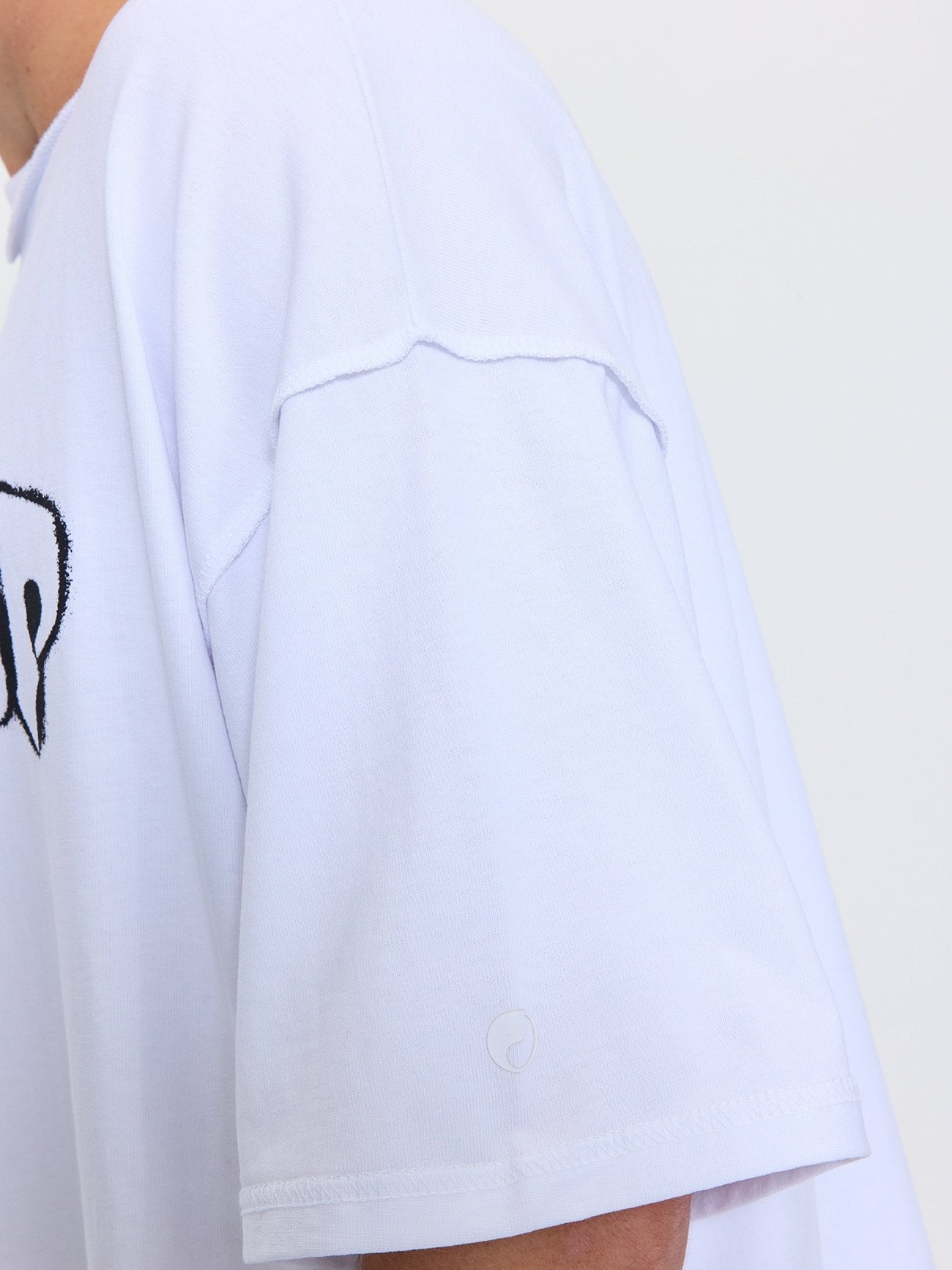 Fadeaway Box Crop Overdye Tee - White