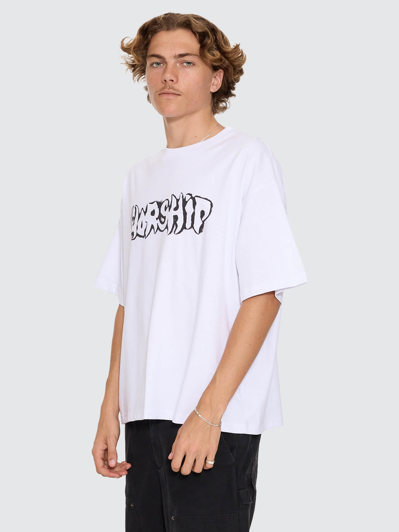 Fadeaway Box Crop Overdye Tee - White XS