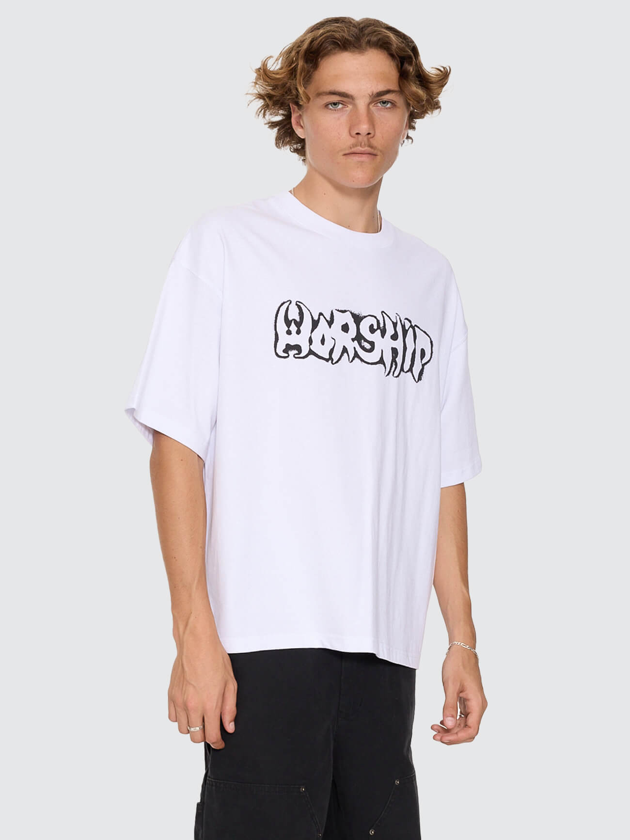 Fadeaway Box Crop Overdye Tee - White XS