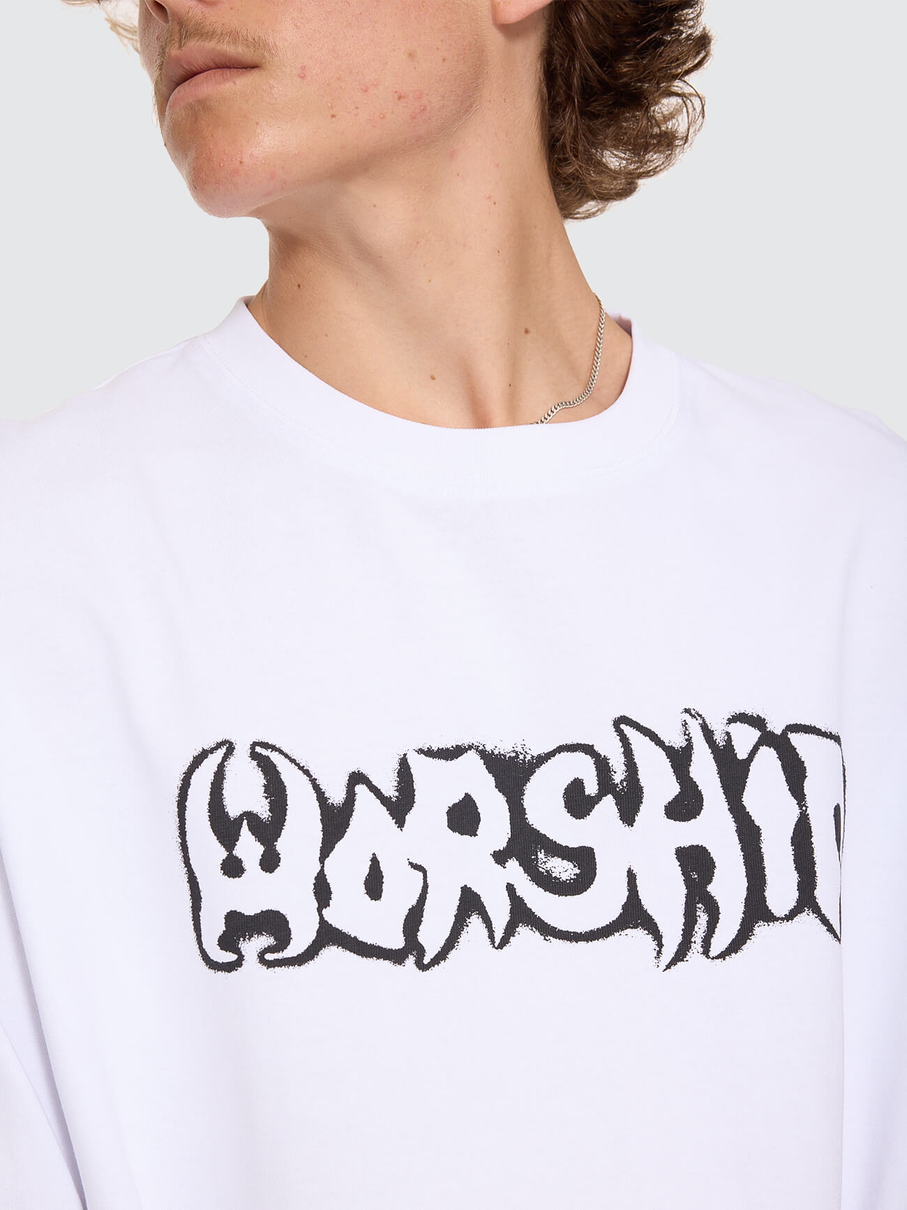 Fadeaway Box Crop Overdye Tee - White XS