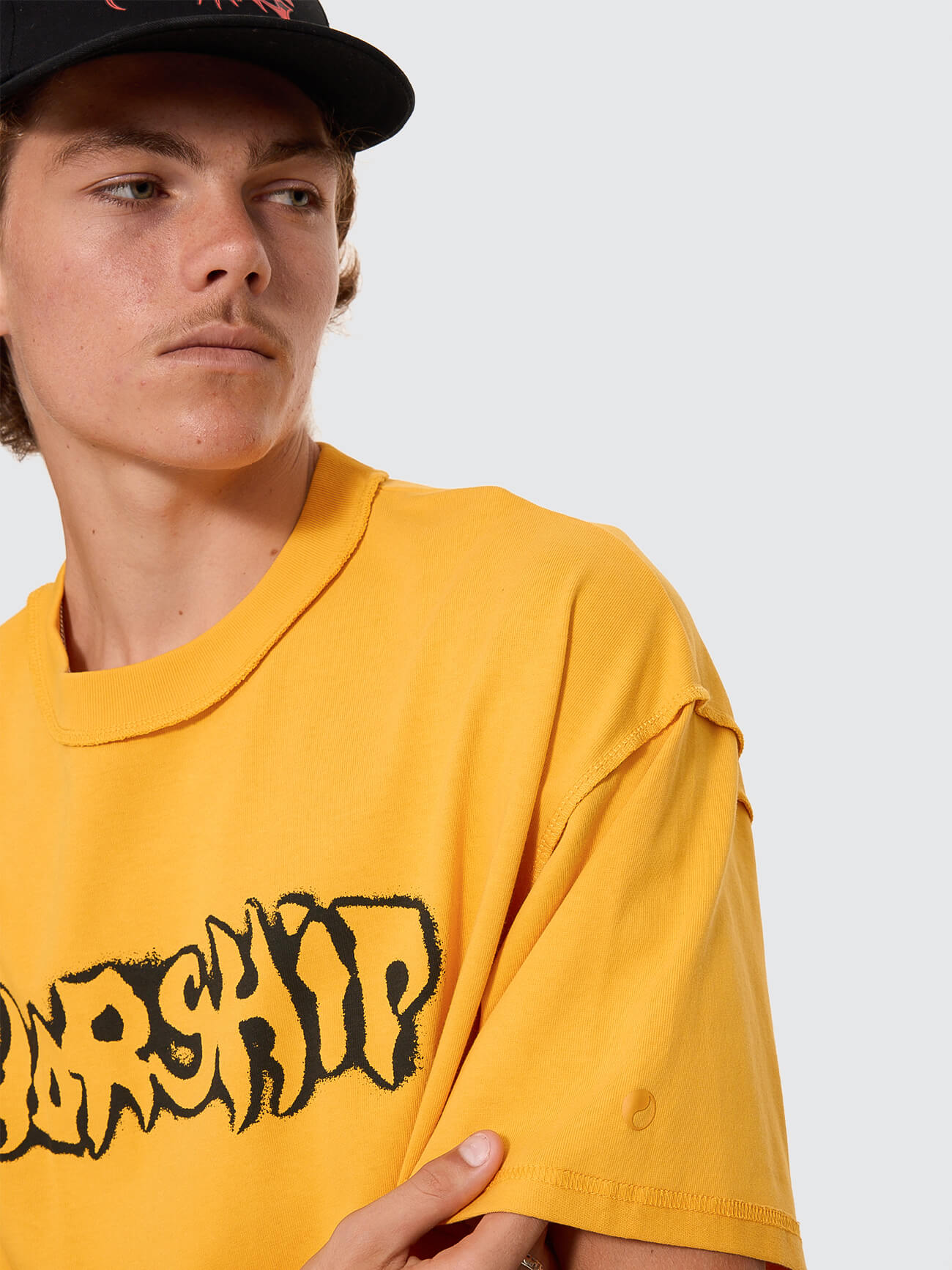 Fadeaway Box Crop Overdye Tee - Solar Yellow XS