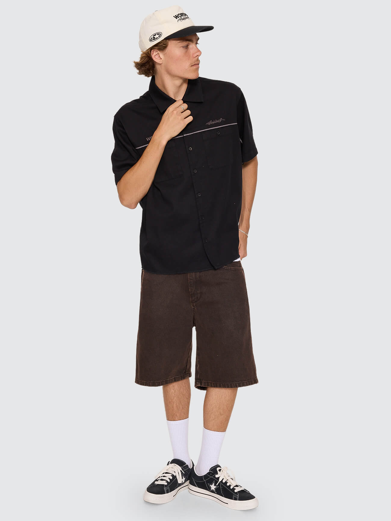 Toll Free Short Sleeve Work Shirt - Black XS