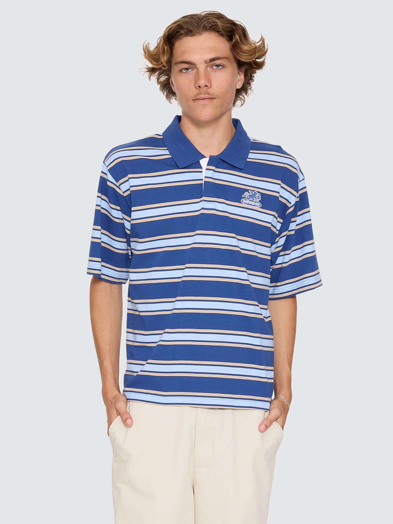 Shadow Cherub Short Sleeve Golf Polo - Blue XS