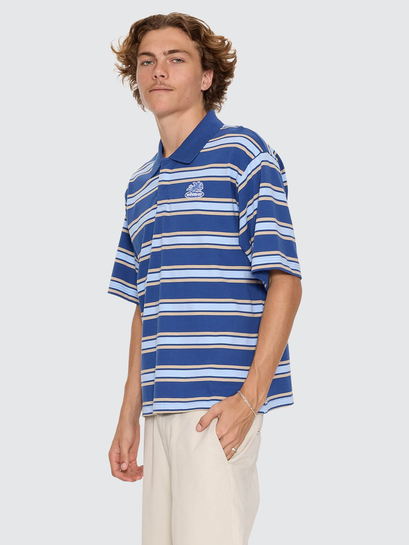Shadow Cherub Short Sleeve Golf Polo - Blue XS