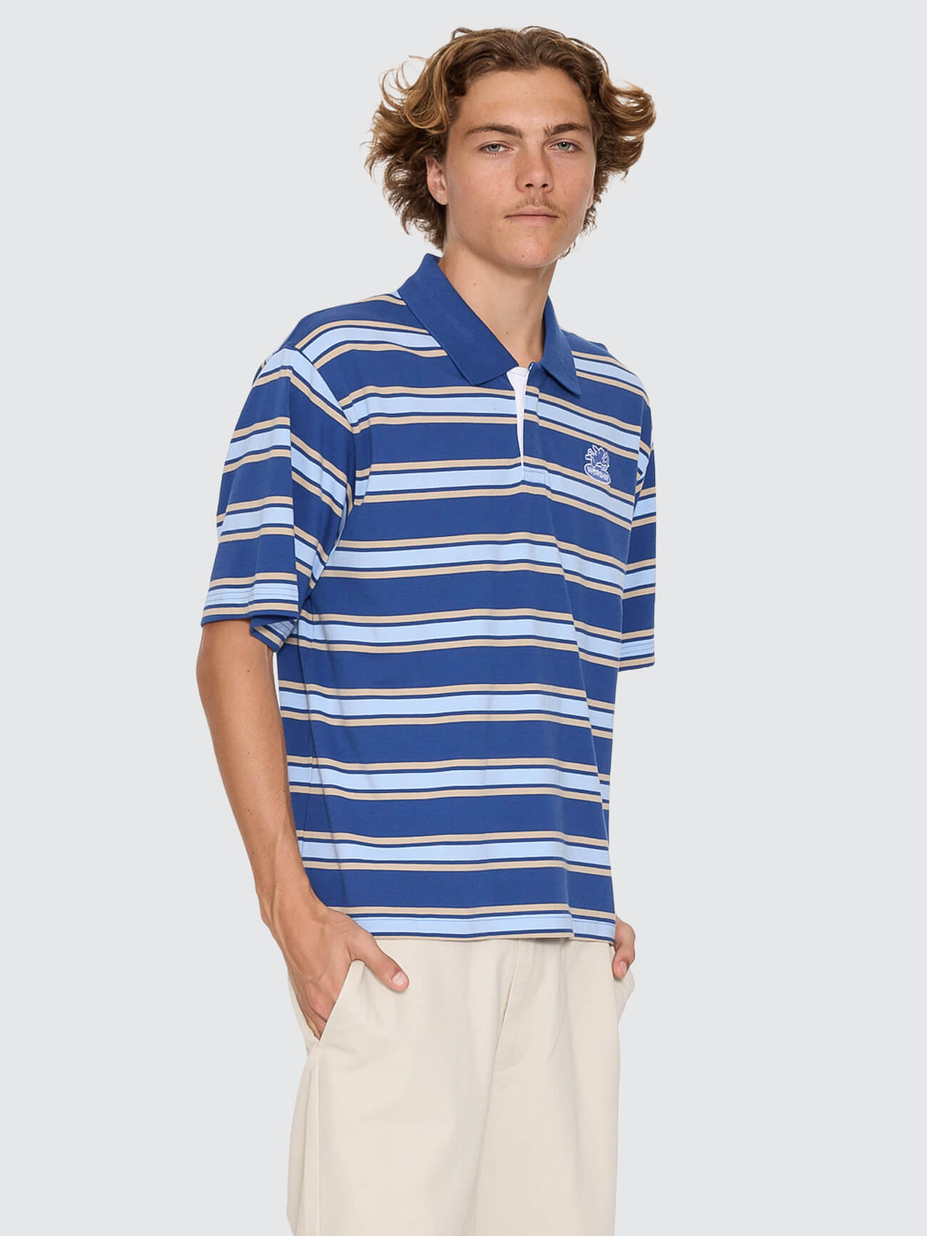 Shadow Cherub Short Sleeve Golf Polo - Blue XS