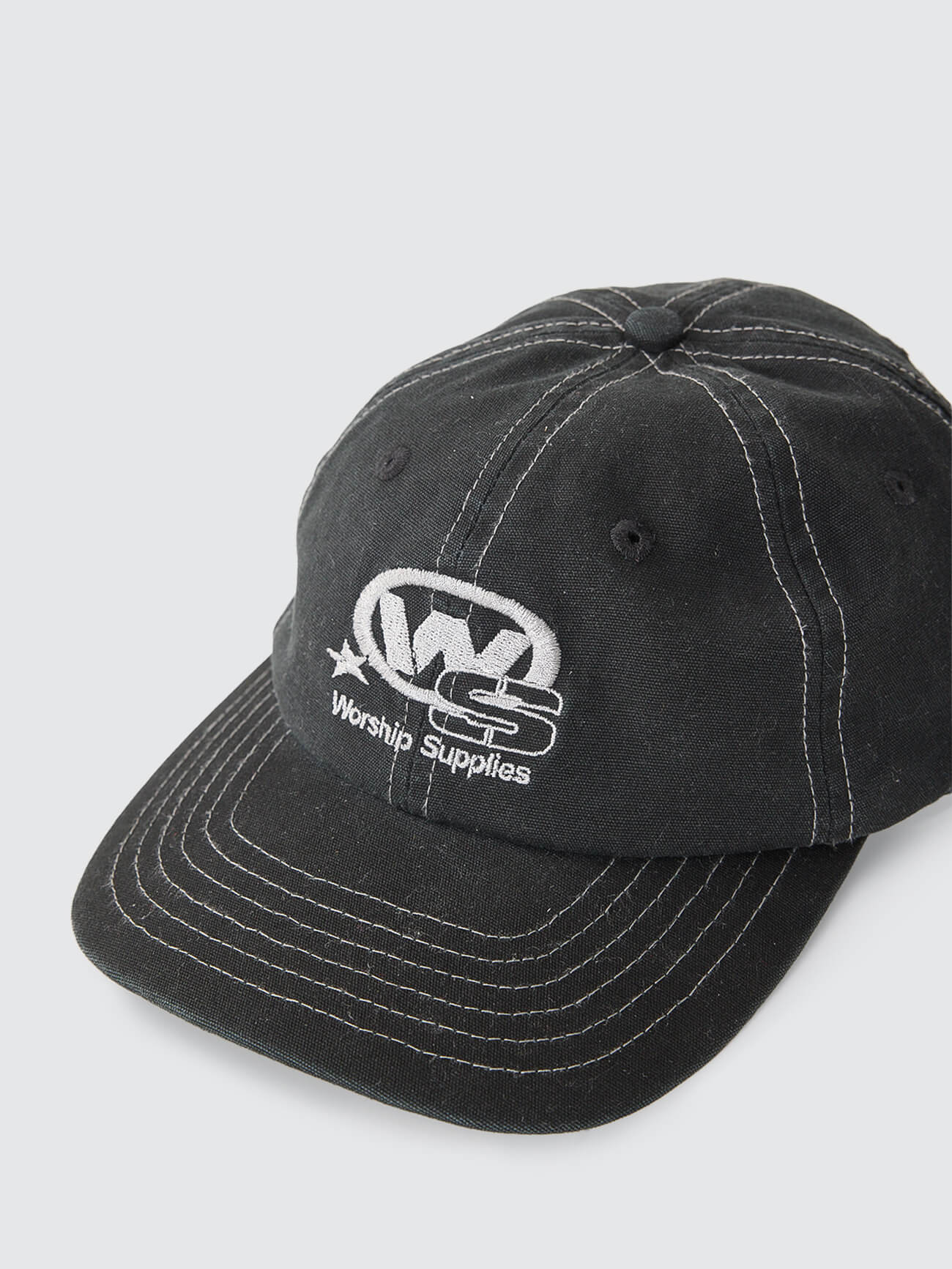 Topper 6 Panel Hat - Washed Black One Size
