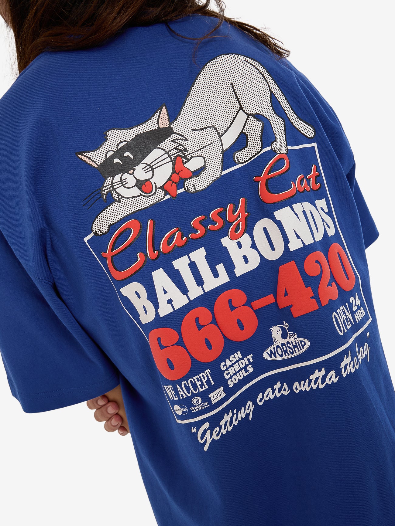 Cat Burglar Tee - Surf Blue XS