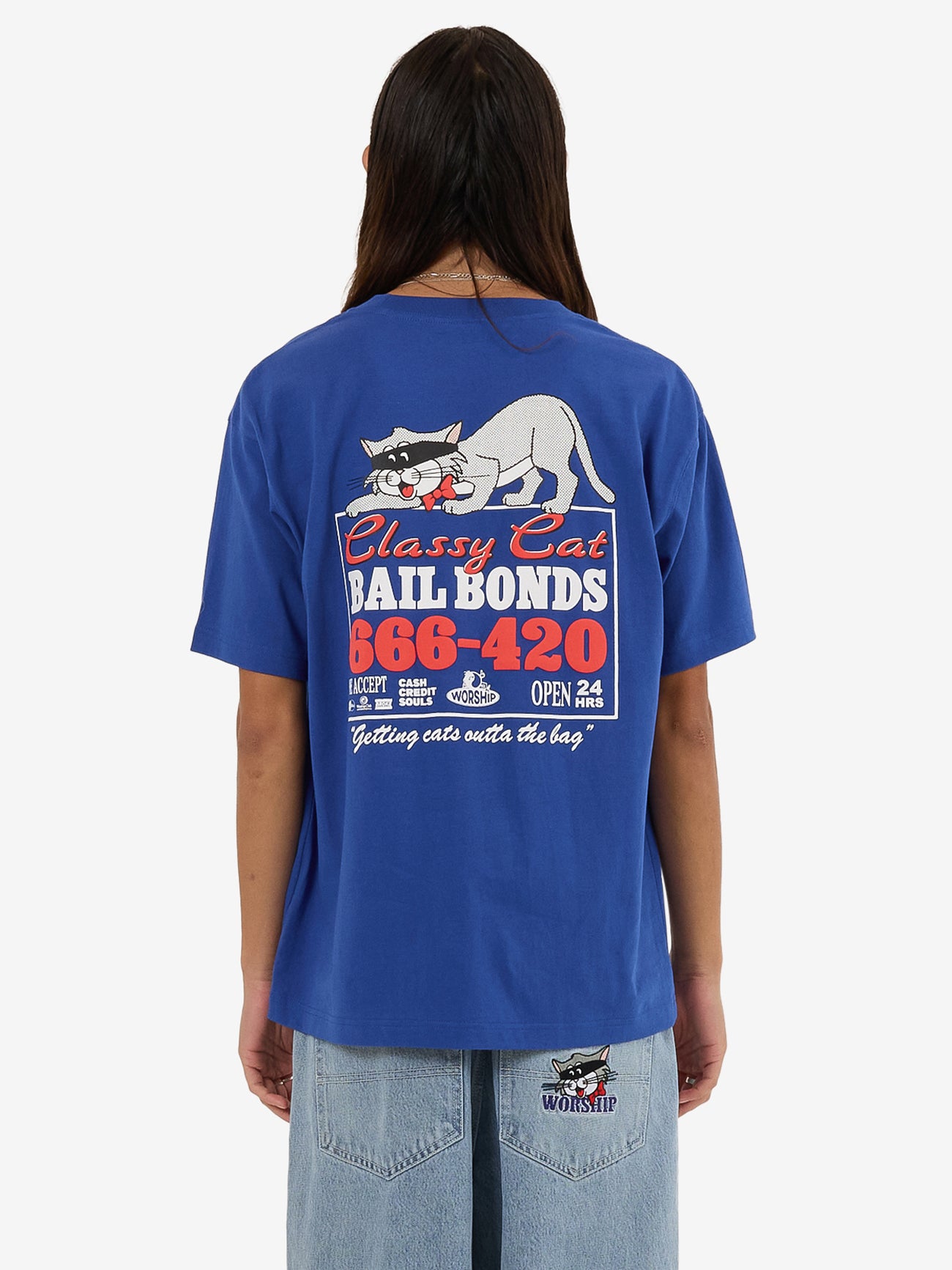 Cat Burglar Tee - Surf Blue XS