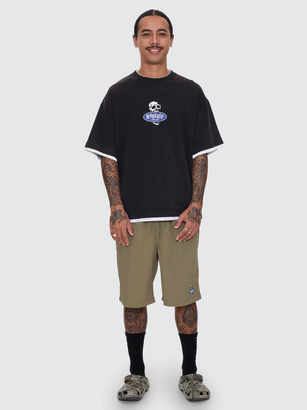 Jaws Oversize Tee - Washed Black
