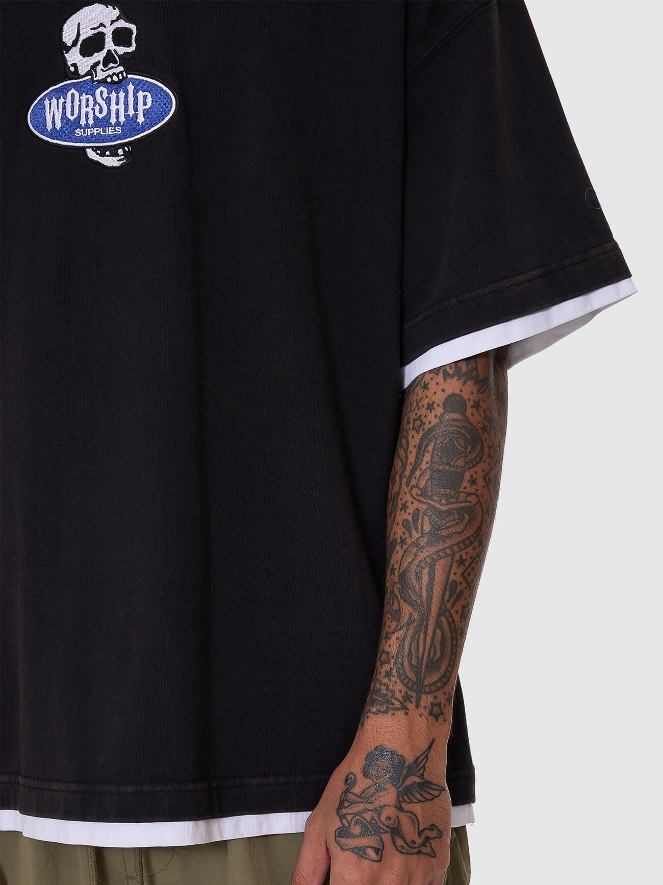 Jaws Oversize Tee - Washed Black